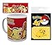Produktbild Set: Pokemon, Feuer Typen, Flemmli, Feurigel, Glumanda, Floink, Panflam, Fynx Foto-Tasse Kaffeetasse (9x8 cm) Inklusive 1 Pokemon EC-Kartenhülle Kartenetui Für Fans Und Sammler (10x7 cm)