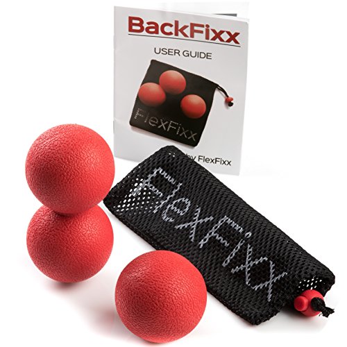 Premium Faszien-Massage-Ball Set - Lacrosse-Massage & Double Peanut Duoball - FlexFixx Akupressur & Mobility Training bei Rückenschmerzen - inkl. Tasche