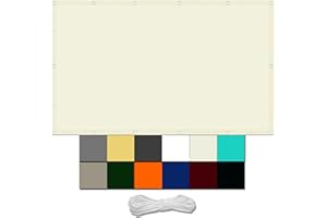 WGLF SUN Sun Shade Sail Rectangle 3 x 3 m Waterproof Rectangle Canopy With Free Rope UV Block Weather-Resistant with Grommets PES Polyester Shade Netting for Carport Swimming Plants, Ivory