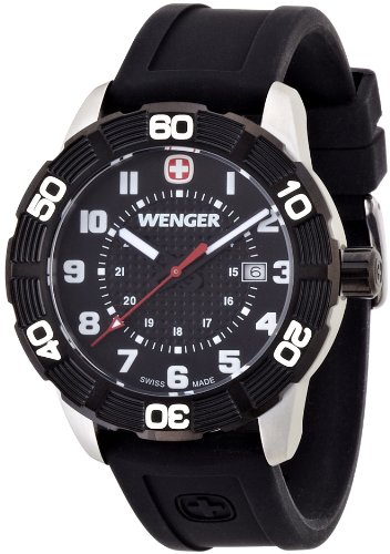 Wenger Herren-Armbanduhr XL Roadster Analog Quarz Silikon 01.0851.105 Wenger Herren-Armbanduhr XL Roadster Analog Quarz Silikon 01.0851.105