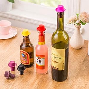 jemous Wine Bottle Stopper Wine Stopper Reusable Silicone Bar Fresh Keeping Cap Cork Plug Non- Slip Convenient Use for Kitchen Home Restaurant Kitchen Kit