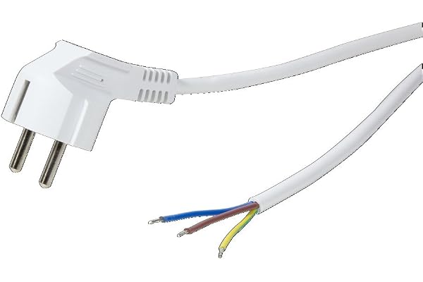 LogiLink CP136 LogiLink 90° säkerhetskontakt för öppen kabelströmkabel, 1,5 meter längd, vit