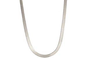 kkjoy 2/3/4/5mm Collier de Chaîne serpent plate en acier inoxydable pour femme et fille