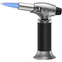 Sondiko Accendino A Fiamma Jet 2 Pezzi | Ricaricabile A Gas, Antivento In Metallo Con Fiamma Regolabile Fino A 13,5 Cm E Blocco Di Sicurezza, Per Cucina, Candele, Campeggio, Creme Brûlée