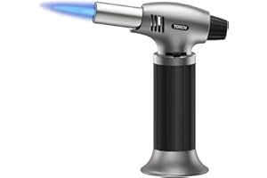 Sondiko Cannello da Cucina, Fiamma Ossidrica da Cucina con Blocco di Sicurezza e Fiamma Regolabile per Dessert, Crème Brûlée e Cottura al Forno (Butano Non Incluso)