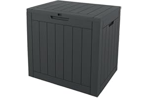 Ondis24 City Cube, Kunststoff Box - Abschließbare Poolbox, Paketbox, Gartenbox Wasserdicht, 110L, Anthrazit, 55x43x53cm Außenmaß, 75Kg Gewichtsbelastbarkeit. Ideal für Wohnungs- & Gartenbesitzer