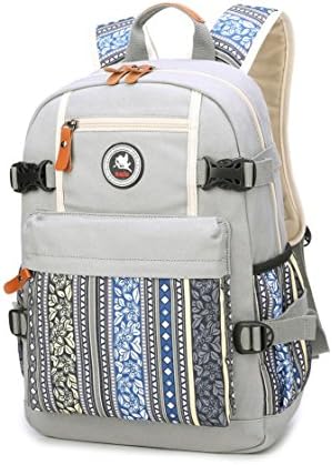 Baisde Fashion School Rucksack Large Capacity Casual Student Backpacks Multiplefunction Computer Bags for Boys and Girls , light gray