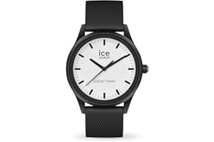 ICE-WATCH - Ice Solar Power Moon Mesh - Montre Noire Mixte avec Bracelet en Silicone - 018391 (Medium)