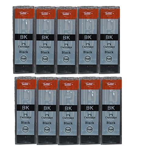 3color 10x Schwarz Druckerpatronen für Canon PIXMA IP4200 IP4300 IP4500 IP5200 IP5300 MP500 MP510 MP520 MP530 MP600 MP610 MP800 MP810 MP830 MP950 MP960 MP970 MX700 MX850 IX4000 IX5000 mit CHIP 10x Patronen alle Schwarz