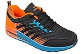Sneaker GIBRA® Herren Sportschuhe, sehr leicht und bequem, schwarz/orange/blau, Gr. 47