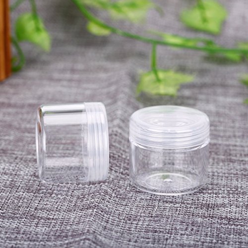 TININNA 20 Stück 20 ML Leer Kunststoff Nailart Döschen Dosen Tiegel mit Schraubverschluss Kosmetische Behälter klar - 3