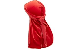 Treer Durag de Terciopelo de Hombres Mujers, Turbante de Cola Larga Gorra de Pirata Sombrero Bandana Suave Unisex para Danza Callejera,Ciclismo al Aire Libre y Decoración Diaria
