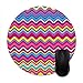 Produktbild Mauspads Bunte Wellen-Zickzack-Streifen-Muster-runde Mausunterlage