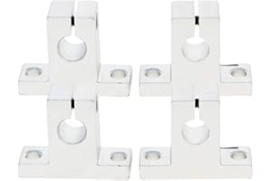 Othmro 4 rodamientos de bolas de riel de movimiento lineal, sujeción de eje guía lineal de guía deslizante de aluminio para eje de 10 mm de diámetro