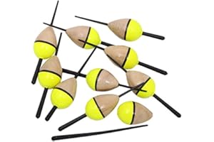 AMURLEOPARD Amur Leopard Set 10x Flotteurs de pêche Lumineux éclairage Bois Bouchons 1.5G 8.3CM