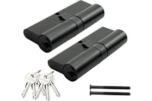 Bwintech 2 Pcs Keyed Alike 80mm(40/40) Black Euro Cylinder Lock,Door Barrel Lock,Key/Key with 3 Standard Keys,Anti-Pick,Anti-Bump,Anti Drill,High Security for UPVC,Wooden,Composite Doors