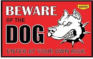 Munchos PVC Plastic Dogs Warning Sign Board with Handle (All Weather Usable) (for All Dogs)