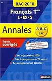 Image de Français 1e L, ES, S : Sujets corrigés