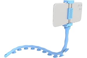 DigiPower Octopus EU-DP-SCH-BL - Soporte Flexible para Smartphone con ventosas, 51 cm, Universal con Agarre óptimo en Superficies Lisas, Color Azul Claro