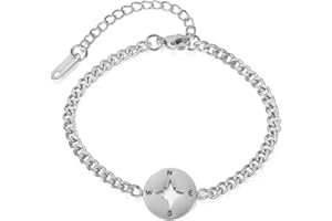 Emibele Armband mit Gravur, Edelstahl Gliederarmkette mit OT Schnalle für Damen Mädchen