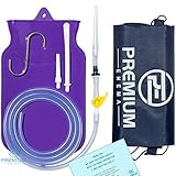 Premium Enema™ Purple SILICONE ENEMA BAG KIT with Precision Stopcock Tap, One-Way Valve, Long Silicone Hose, 3 Insertion Tips & Storage Bag - BPA Free and Phthalates Free - Satisfaction Guaranteed