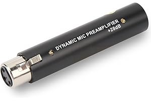 Yunir Inlilne PréAmplificateur de Microphone Gain 28 DB, Amplificateur de Micro Actif DM1 Dynamite avec Amplification sans Perte, pour Enregistrement en Studio, Diffusion en Direct,