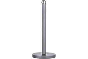 Novel Solutions Stainless Steel Matt Grey Coated Kitchen Towel Roll Pole Holder Kitchen Paper Stand