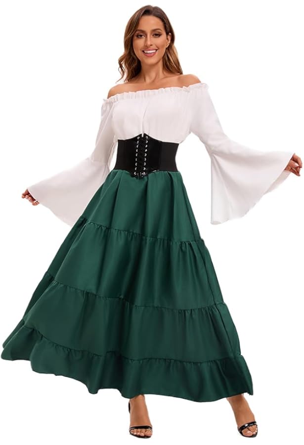 Middeleeuwse kleding voor dames, set van 5 stuks, retro off