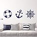 Produktbild Marine anker rettungsring vinyl wandaufkleber wohnkultur schlafzimmer diy kunst wandtattoo entfernbare wandaufkleber für dekoration 58 * 194 cm