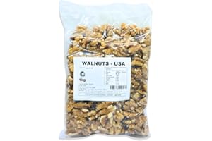 GINCO WHOLE RAW WALNUTS UNSALTED 1KG - For Plant Based Diets, Healthy Snacks, Healthy Baking | Walnuts Whole, Pieces, Kernels Protein Snack | Plant Based Nutrition Whole Food Gluten Free Snack