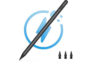 KECOW Stylet Tactile 5ème Génération pour Apple Pen 2018 a 2023 Stylet Ipad avec Rejection de la Paume Stylo iPad avec Fonction de Détection D'inclinaison(Black)