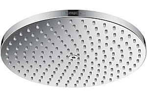 hansgrohe Raindance S - Kopfbrause, runde Duschbrause (240 mm), Regendusche mit1 Strahlart (PowderRain) für Wand- oder Deckenmontage, Brausekopf mit Antikalk-Funktion, Chrom, 27623000