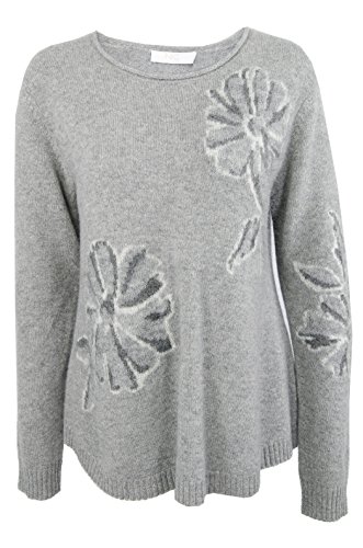 Preisvergleich Produktbild nice connection - Pullover grau Blumen - Grau, M, 1, Kaschmir