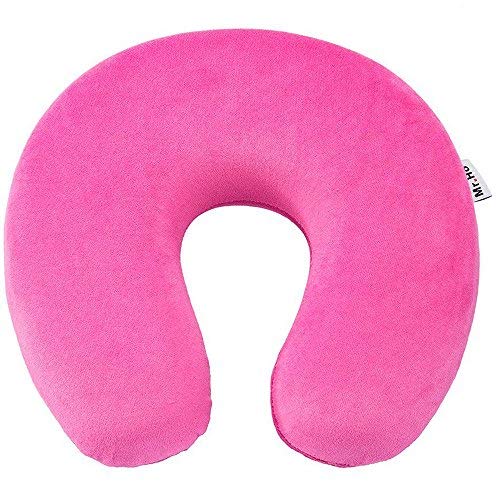 Mr.Ho Reisekissen Kissen Nackenkissen U-förmiges Memoryschaum weiches Halsstütze Kopfstütze Flugzeug Weicher Waschbarer und Atmungsaktiver Bequem für Schlaf im Flugzeug Auto oder Zug (Rosa)