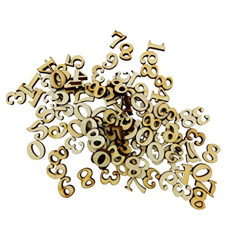 MagiDeal 100 Stück Holz 0-9 Holzzahlen zahlen Scrapbooking Verschönerungen 15mm