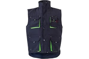 Velilla 205902; Chaleco acolchado bicolor multibolsillos