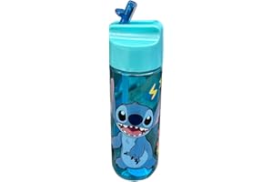 CARTOON Borraccia in tritan ecozen Stitch Disney bottiglia per bambini 540 ml con beccuccio ripiegabile