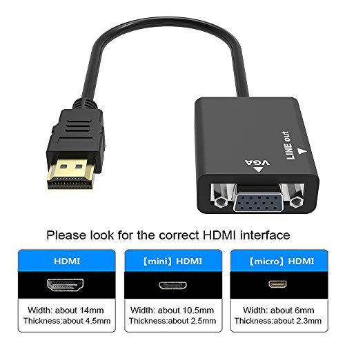 Tikitaka HDMI auf VGA Adapter + 3,5 mm AUX Audio Kabel HDTV Video Konverter Adapter für PC Laptop Xbox Digital Kamera AC107 - 3
