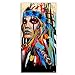 Produktbild YCOLLC Moderne Native American Indian Girl Gefiederte Leinwand Ölgemälde Für Wohnzimmer Wandkunst Druckt Abstrakte Porträt Dekor Bild