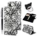 Produktbild idlehour Handyhülle Flip Case für Samsung Galaxy A30, PU Leder Case Cover Magnet Schutzhülle Tasche Schutz Cover Flipcase Etui Brieftasche Flipcover mit Ständer und Magnetverschluss,Schwarze Spitze