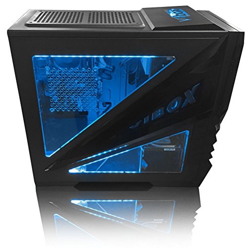 VIBOX Extreme 2 Gaming PC – 4,3GHz AMD FX Quad-Core CPU, GTX 1050 Ti GPU, Super, Multimedia, Hochleistung, Pascal, Desktop Gamer Computer mit Spielgutschein, Blau Innenbeleuchtung, lebenslange Garantie* (4,2GHz (4,3GHz Turbo) Superschneller AMD FX 4350 Quad-Core Prozessor CPU, Nvidia GeForce GTX 1050 Ti 4GB Grafikkarte GPU, 16GB DDR3 1600MHz RAM, 1TB (1000GB) SATA III HDD 7200rpm Festplatte, 85+ Netzteil, Vibox Tactician blaues Gaming Gehäuse, AM3+ Mainboard, Ohne Windows Betriebssystem) - 6