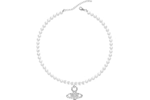 MAKOBLESSMOMO Perlenkette für Frauen und Mädchen, Diamant-Perlen-Strass-Schlüsselbeinkette, Geburtstags-Jubiläums-Schmuckgeschenk