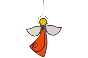 HAB & GUT -HA0G1- Carillon à Vent Orange, Blanc, Jaune, Ange, 10 cm x 8,5 - h x l -, Mobile pour décorer fenêtre, Mur, Chambre, terrasse et Balcon