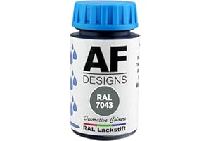 Alex Flittner Designs Lackstift RAL 7043 VERKEHRSGRAU B glänzend 50ml Holz Metall Möbel Bad Retuschierlack Reparaturlack