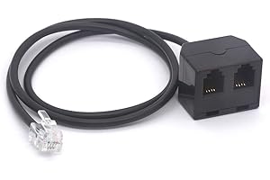 HUHANGGOD Tomost - Splitter per cuffie RJ9 4P4C maschio a 2 RJ9 femmina per Plantronics, Jabra, telefoni da ufficio Hot Desking