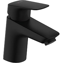 Robinet Lavabo Hansgrohe Vernis Blend Noir Mat - Économie D'Eau EcoSmart - Hauteur Bec 70 Mm