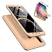 Produktbild Laixin 3 in 1 Handyhülle für Samsung Galaxy A9(2018)/A9 Star Pro/A9S Hülle + Panzerglas, Ultra Dünn PC Plastik Anti-Kratzen Schutzhülle Schutz Case Cover mit Displayschutzfolie, Gold