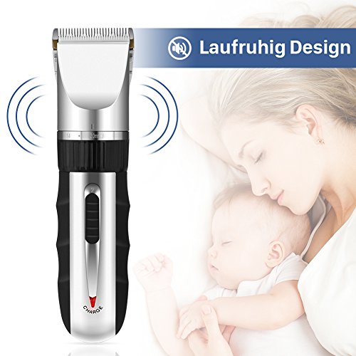 GHB Herren Kinder Elektrischer Profi Haarschneider Set Netz und Akkubetrieb Haarschneidemaschine mit 4 Aufsätzen Bartschneider Haartrimmer ideal für Friseur Salon oder Privaten Gebrauch - 4