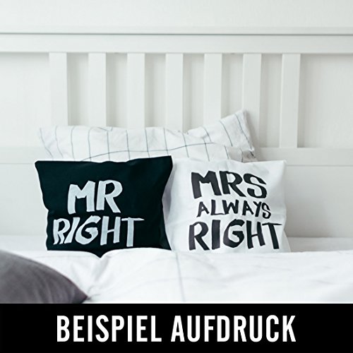 HASHTAGSTUFF Premium Partnerkissen SET mit Spruch / verschiedene Kissen mit Sprüchen auswählbar / Zierkissen / Kissenhülle / Kissenbezug / 40×40 cm - 2
