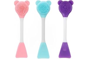 PRAOFRT 3 Pezzi Spazzola Viso Pulizia Doppia faccia Spazzola Pulizia Viso in Silicone per il viso e spazzola esfoliante viso,Pulizia del viso efficace